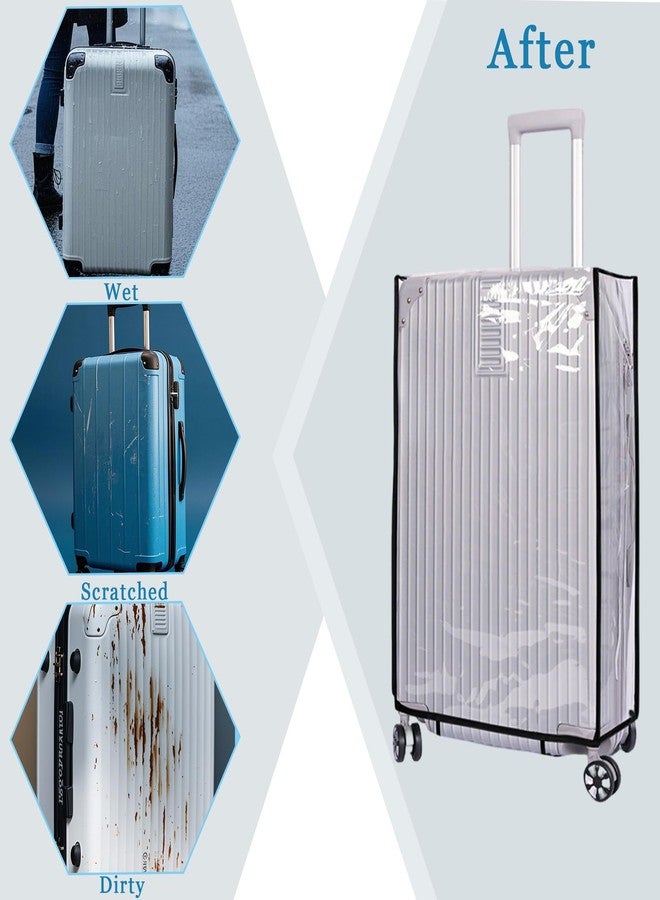 Hapforever 1 Pack Clear Luggage Cover Protector, 24 Inch PVC Suitcase Cover Protectors Waterproof Luggage Covers for Wheeled Suitcases Dustproof Suitcases Covers for Luggages - Image 5